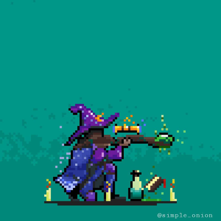 A wizard casting spells with spell sniper feat.