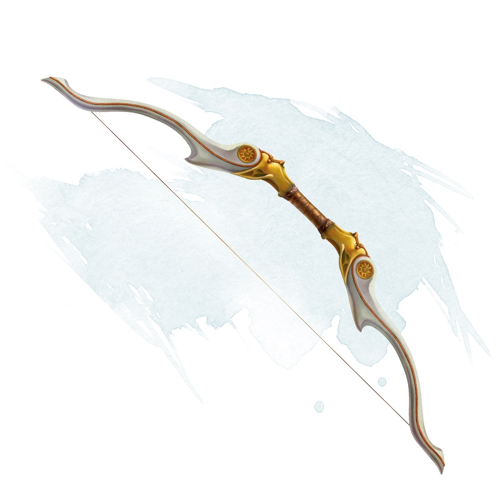 Weapon Master feat captured by a sleek, elegant bow against a white background, showcasing the precision and craftsmanship of a skilled archer's weapon.