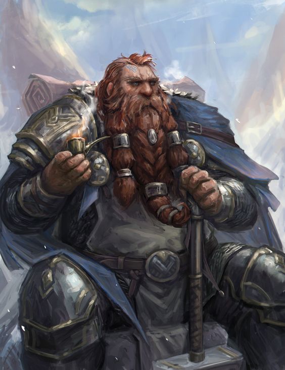 Stoic dwarf in battle armor holding a tankard and warhammer, embodying the Dwarven Fortitude feat in D&D 5e.